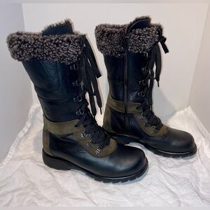 Women’s MARTINO Canadian leather suede and shearling lined winter boots Sz 7W